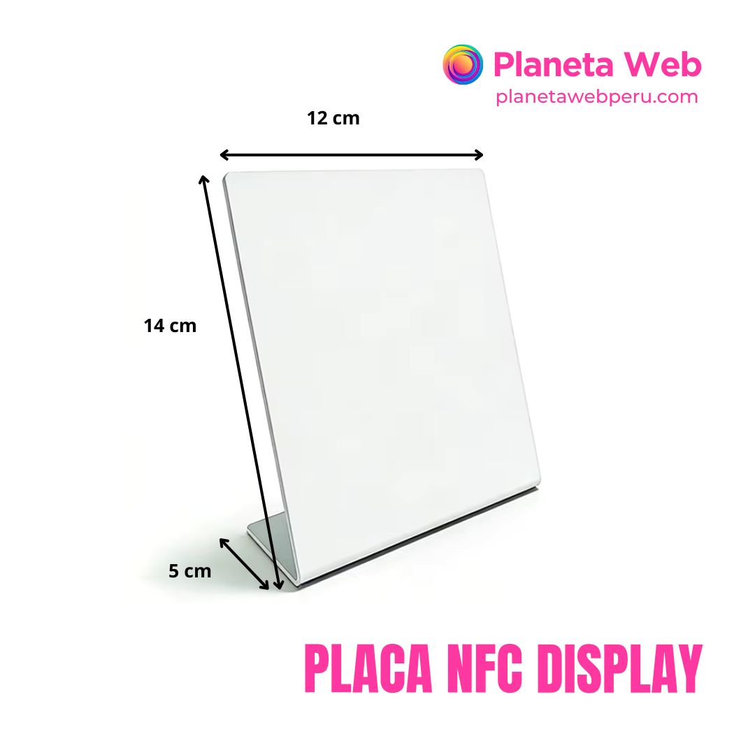 Placa exhibidor de mesa para reseñas NFC