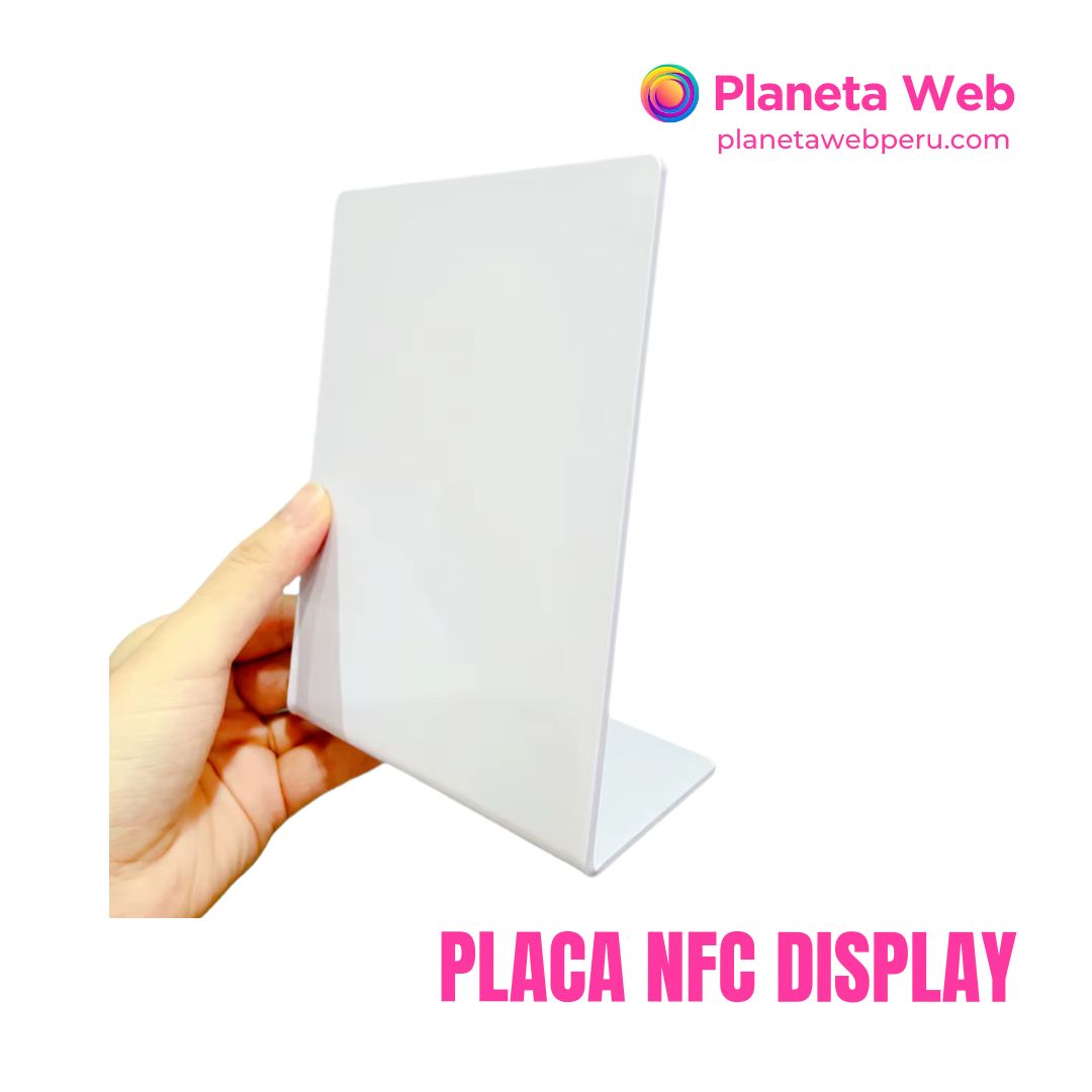 Placa exhibidor de mesa para reseñas NFC